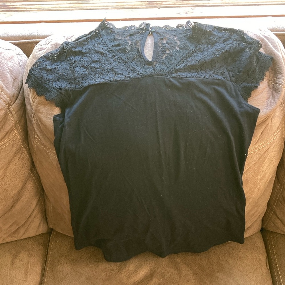Elegant Black Lace Women's Top